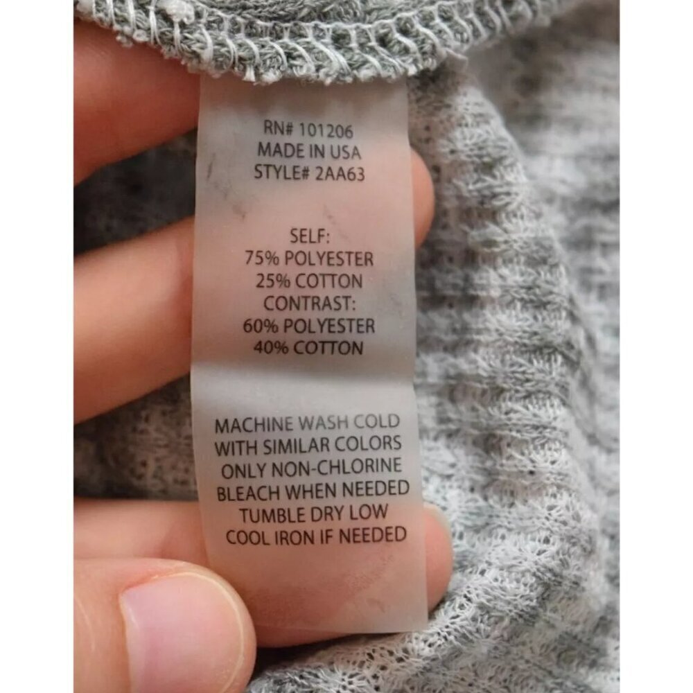 SOFT SURROUNDINGS GRAY BURNOUT BASEBALL LONG SLEEVE TOP - Picture 8 of 8